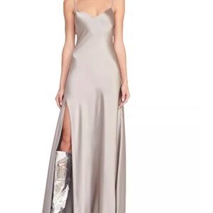 STAUD Silver Maxi Dress